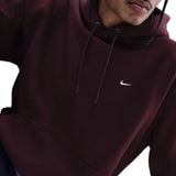 Nike Solo Swoosh Mens Pullover Hoodie Burgundy Crush/Burgundy Crush/White