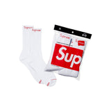 Supreme x Hanes Crew Socks (4 Pack) White
