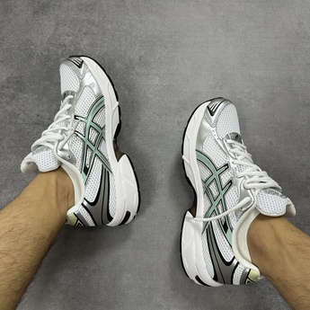 ASICS GEL-1130 White Verdigris - Double on-foot view (2026-10-10)