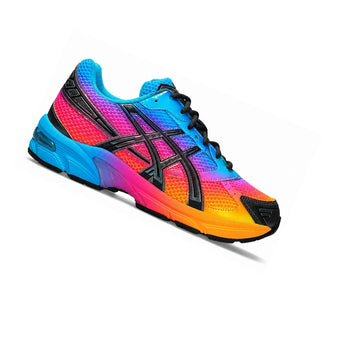 Custom ASICS Neon Rainbow Noir Trainers