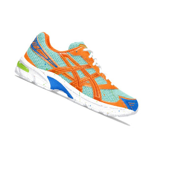 Custom Asics Orange Aqua Pop Trainers