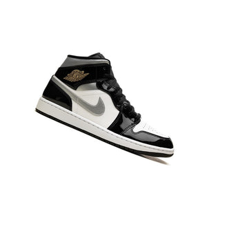 Jordan 1 Mid SE Patent Black White Metallic Silver Metallic Gold product image