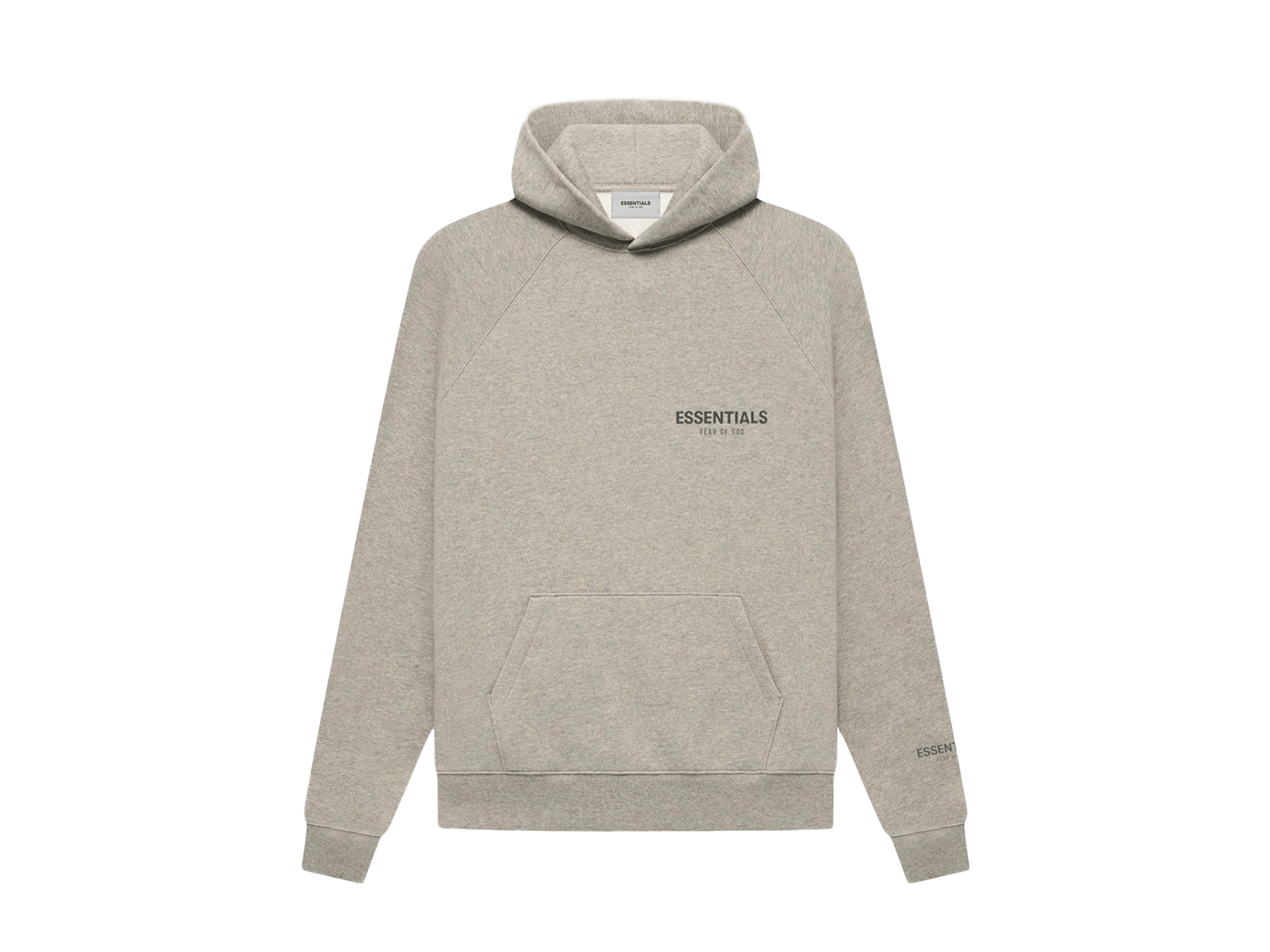 Double Boxed hoodie 149.99 FEAR OF GOD ESSENTIALS CORE PULLOVER HOODIE DARK HEATHER OATMEAL Double Boxed