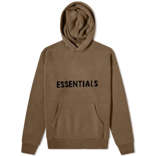 Double Boxed hoodie 249.99 FEAR OF GOD ESSENTIALS SS21 PULLOVER KNIT HOODIE HARVEST Double Boxed