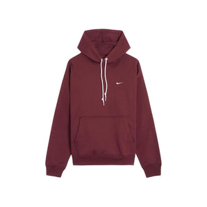 Nike Solo Swoosh Mens Pullover Hoodie Burgundy Crush/Burgundy Crush/White