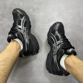 ASICS Gel-Kayano 14 Black Pure Silver - Double on-foot view (2026-10-10)