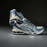AI product image | ASICS Gel Kayano 14 Cream Raw Indigo | source:ASICS Gel-Kayano 14 Cream Raw Indigo.jpg