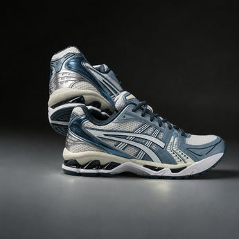AI product image | ASICS Gel Kayano 14 Cream Raw Indigo | source:ASICS Gel-Kayano 14 Cream Raw Indigo.jpg
