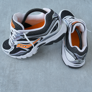 Saucony ProGrid Omni 9 Speed Shades White Black Orange