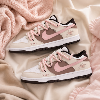 Custom Nike Dunk Mocha Blush Forever Love Trainers product image