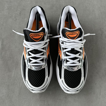 Saucony ProGrid Omni 9 Speed Shades White Black Orange