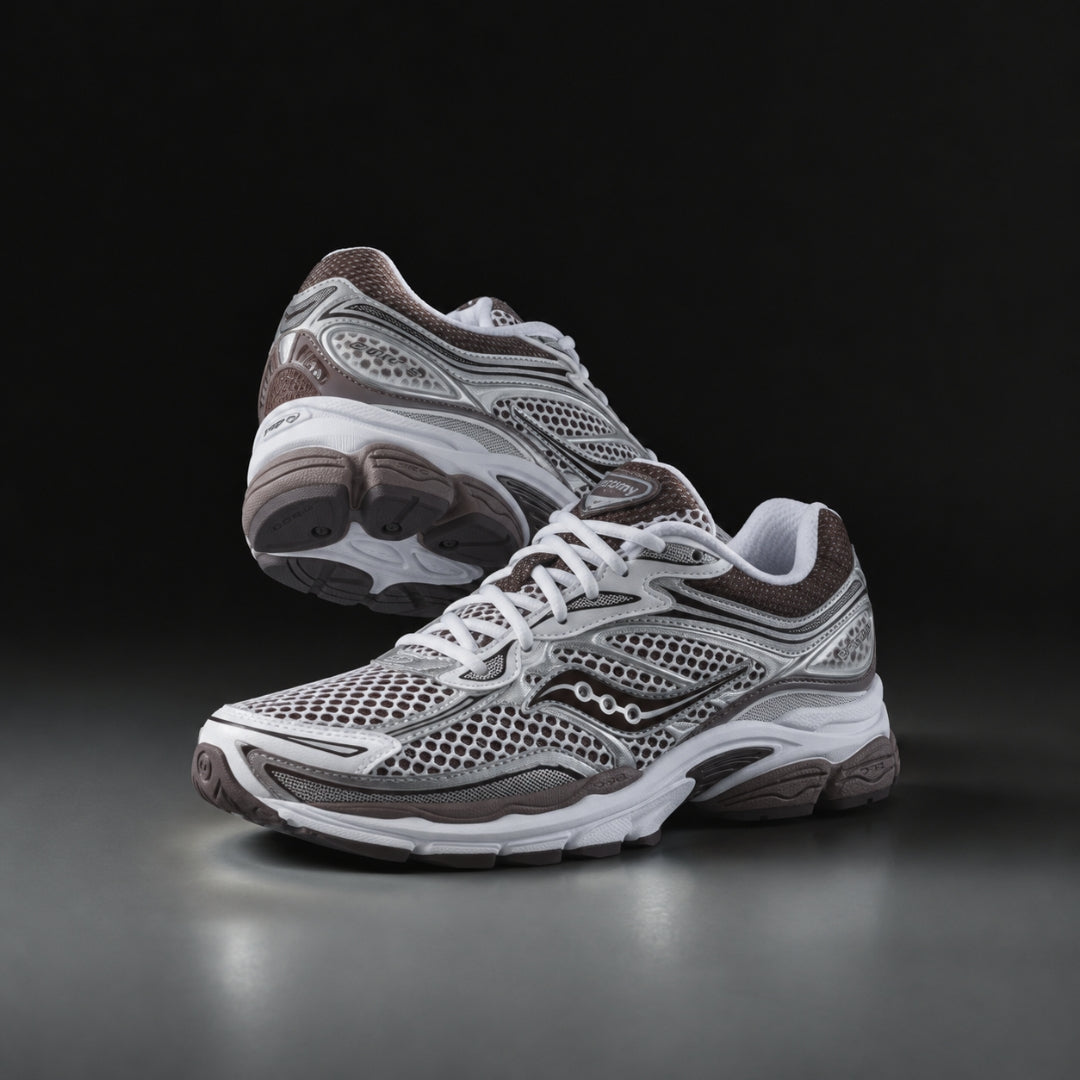 AI product image | Saucony ProGrid Omni 9 OG White Brown | source:Saucony ProGrid Omni 9 OG White Brown.jpg