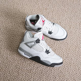 Air Jordan 4 “White Cement” GS — pair side profile