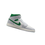 Jordan 1 Mid White Pure Platinum Pine Green (DQ8426-142) - Double Boxed side profile