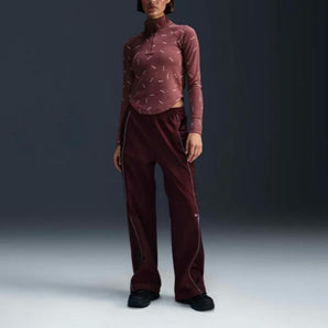 Nike Sportswear Collection Women's Slim 1/2-Zip Long-Sleeve Logo Top Red Sepia/Light Orewood Brown/Red Sepia (FV7821-218) - Double Boxed product view 2