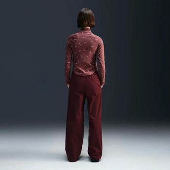 Nike Sportswear Collection Women's Slim 1/2-Zip Long-Sleeve Logo Top Red Sepia/Light Orewood Brown/Red Sepia (FV7821-218) - Double Boxed product view 3