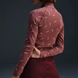 Nike Sportswear Collection Women's Slim 1/2-Zip Long-Sleeve Logo Top Red Sepia/Light Orewood Brown/Red Sepia (FV7821-218) - Double Boxed product view 4