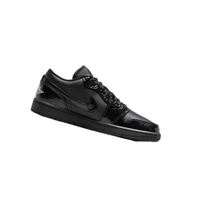 Jordan 1 Low SE Patent Elephant Black (Women's) (HJ7743-010) - Double Boxed tilted side-profile cover