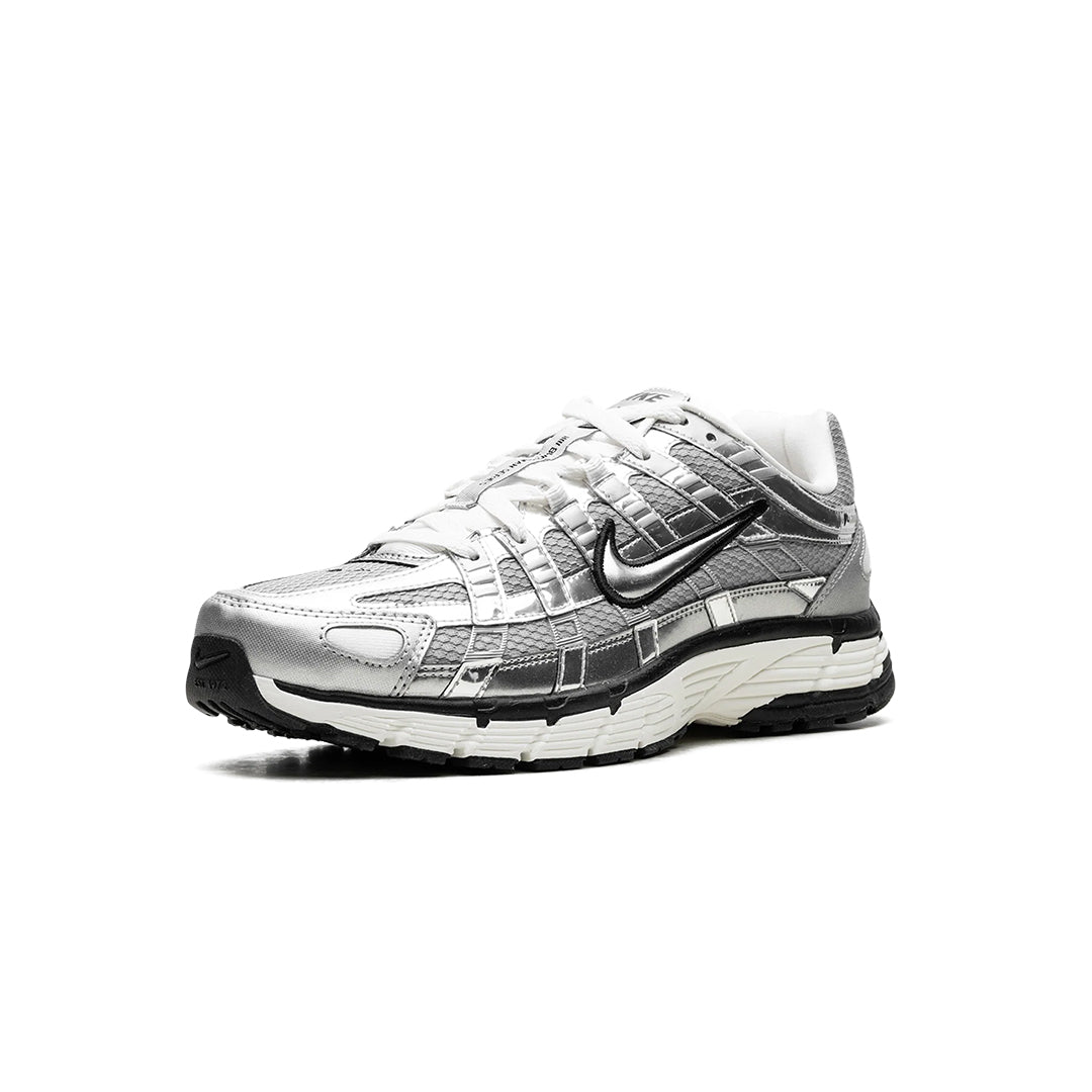 Nike P-6000 'Metallic Silver' women’s trainers – angled quarter view