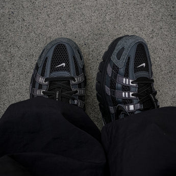 Nike P-6000 Suede Men's Shoes - Anthracite/Chrome/Metallic Silver/Black (HF0015-002) – on-feet top view