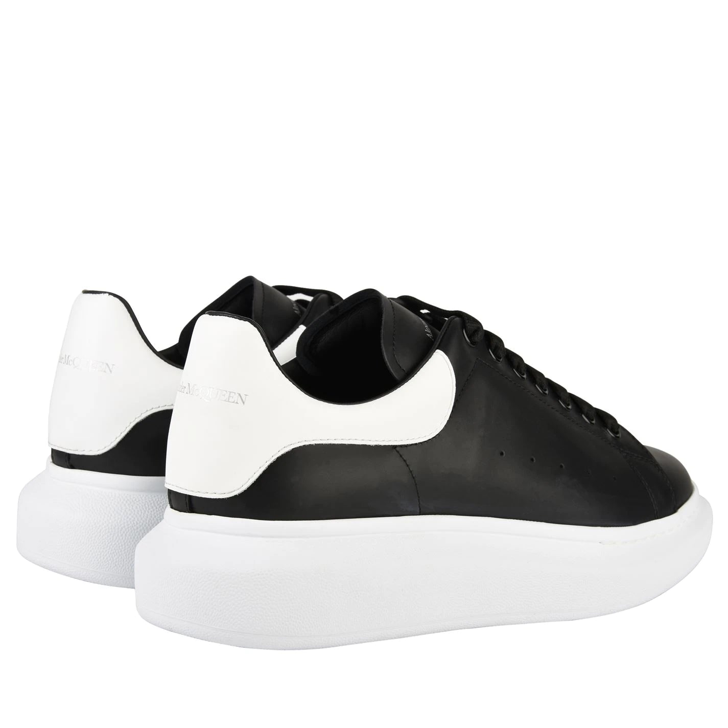 Double Boxed  419.99 Alexander McQueen Oversized Black White Tab Men's Double Boxed