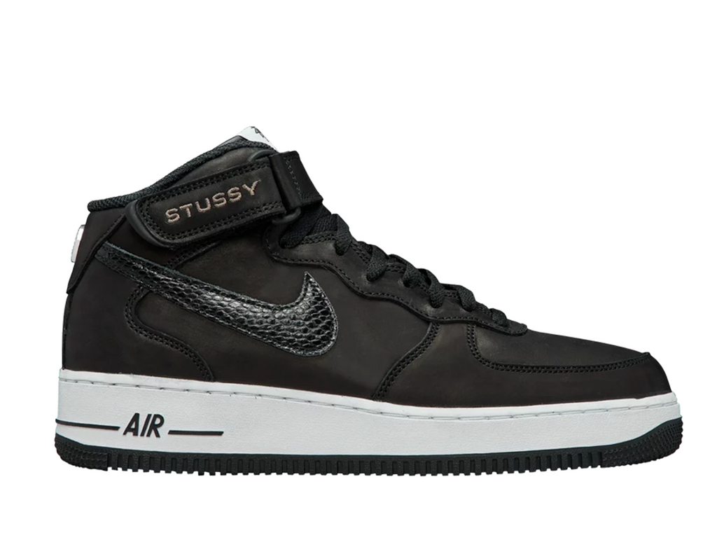 Stussy x Nike Air Force 1 Mid Black White – Double Boxed