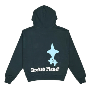 Double Boxed  0.00 Broken Planet 'The Madness Never Ends' Sapphire Hoodie Double Boxed