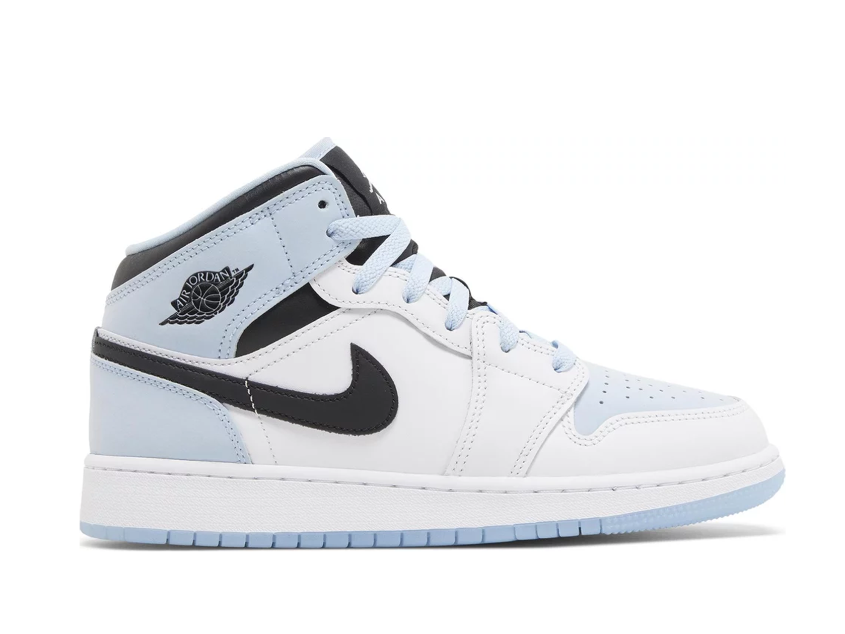 Double Boxed  149.99 Nike Air Jordan 1 Mid White Ice Blue Double Boxed