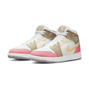 Double Boxed  164.99 Nike Air Jordan 1 Mid Pink Tan Pastel Grind Double Boxed