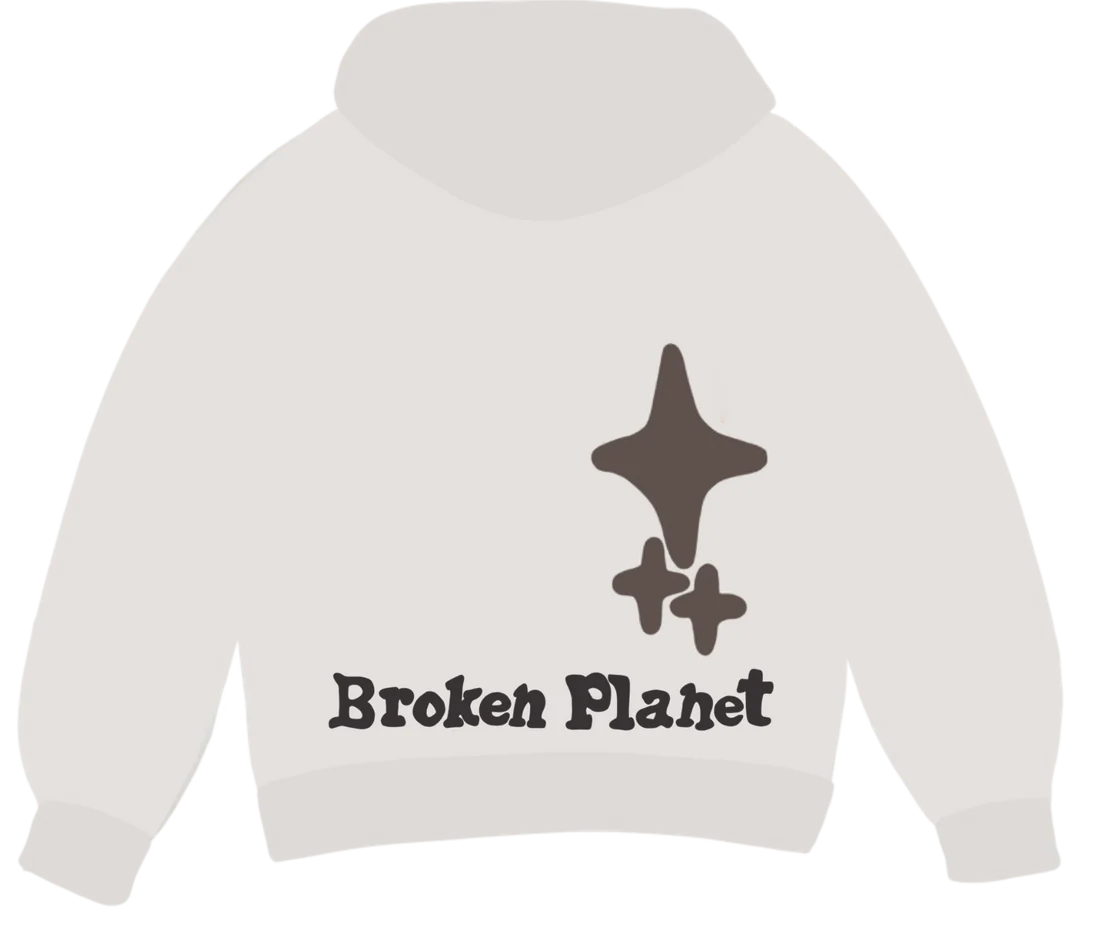Double Boxed t-shirt 0.00 Broken Planet 'Alone But Not Lonely' Bone White Hoodie Double Boxed