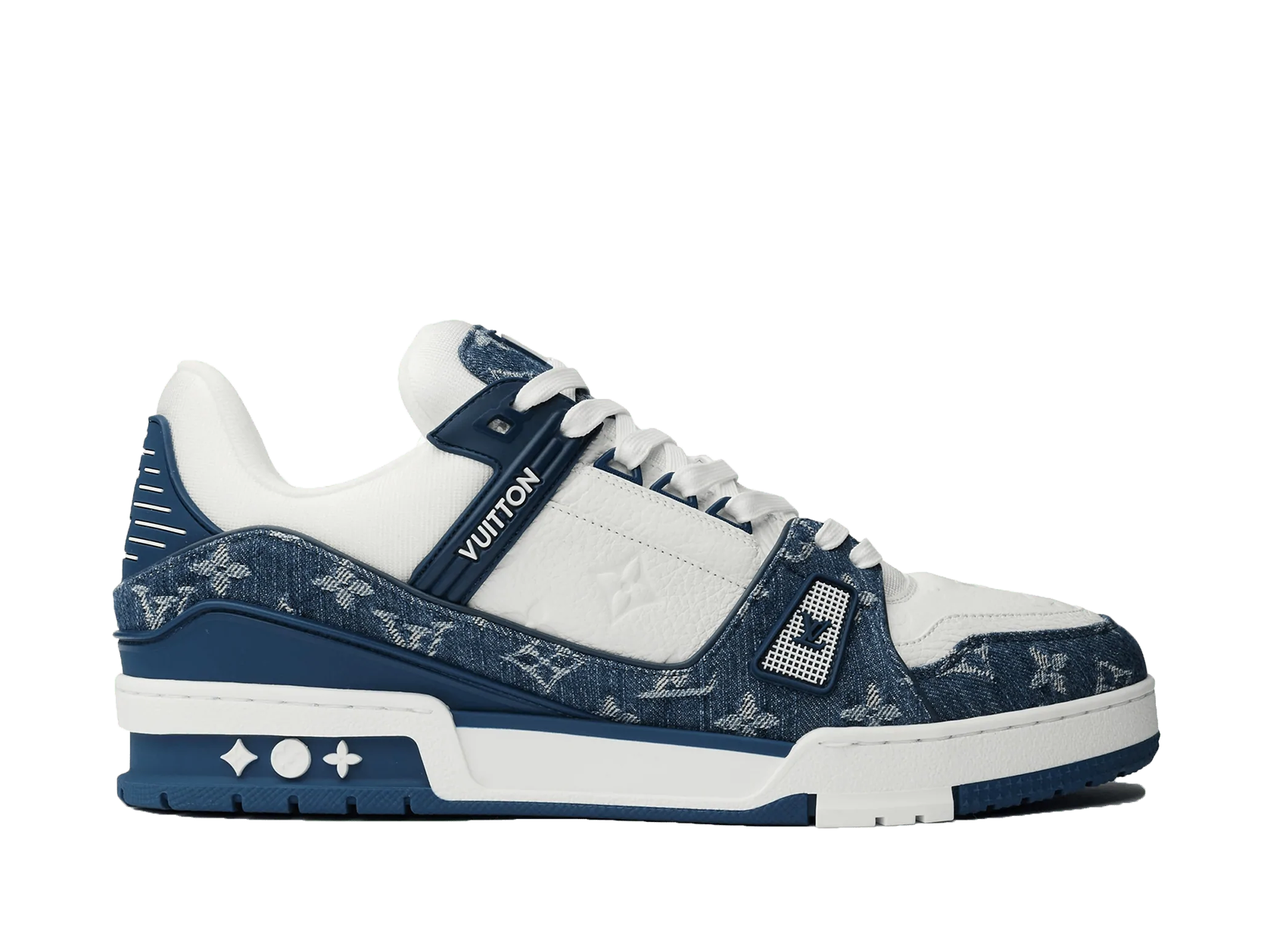Louis Vuitton Lv Trainer Leather Low Trainers In Blue