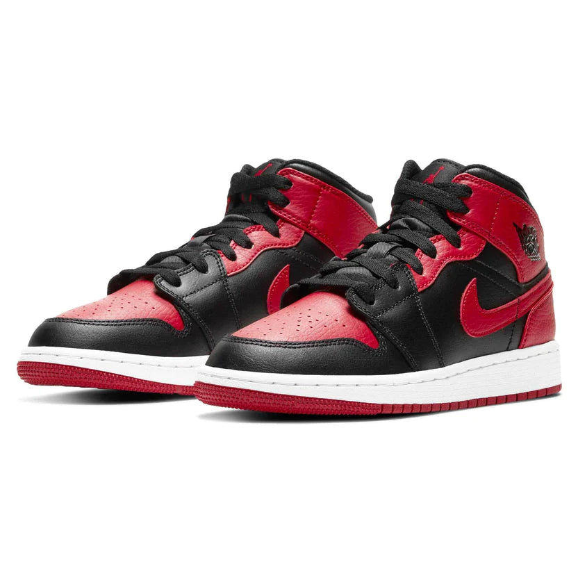 Double Boxed  154.99 Nike Air Jordan 1 Mid Banned Bred 2020 (GS) Double Boxed