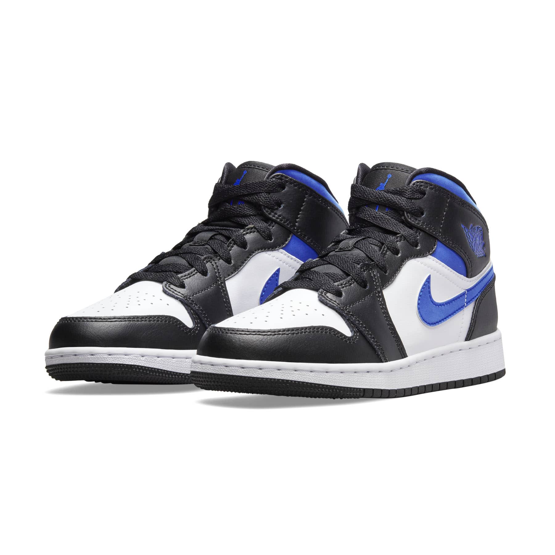 Double Boxed  214.99 Nike Air Jordan 1 Mid White Black Royal Racer Blue Double Boxed