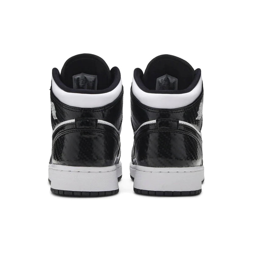 Double Boxed  339.99 Nike Air Jordan 1 Mid Carbon Fibre Black All Star (GS) Double Boxed