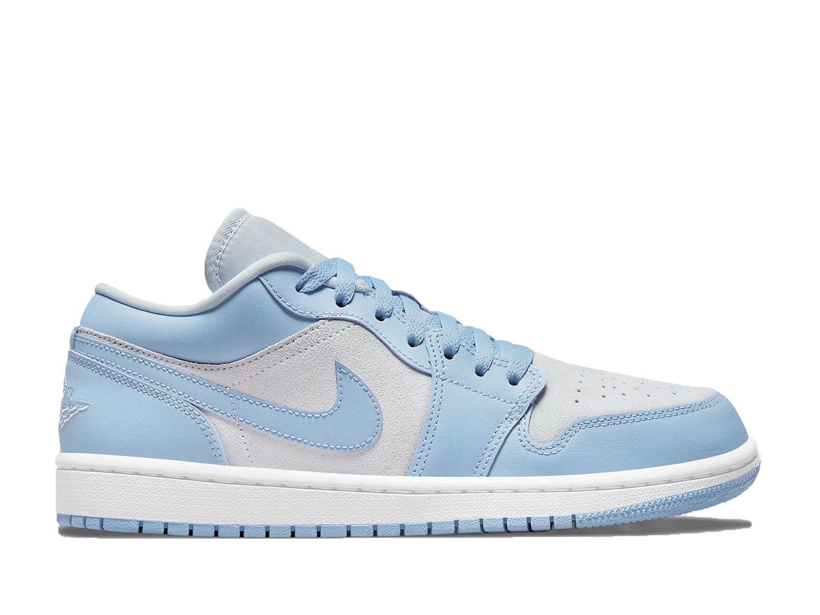 Double Boxed  274.99 Nike Air Jordan 1 Low University Blue Aluminum Grey (W) Double Boxed