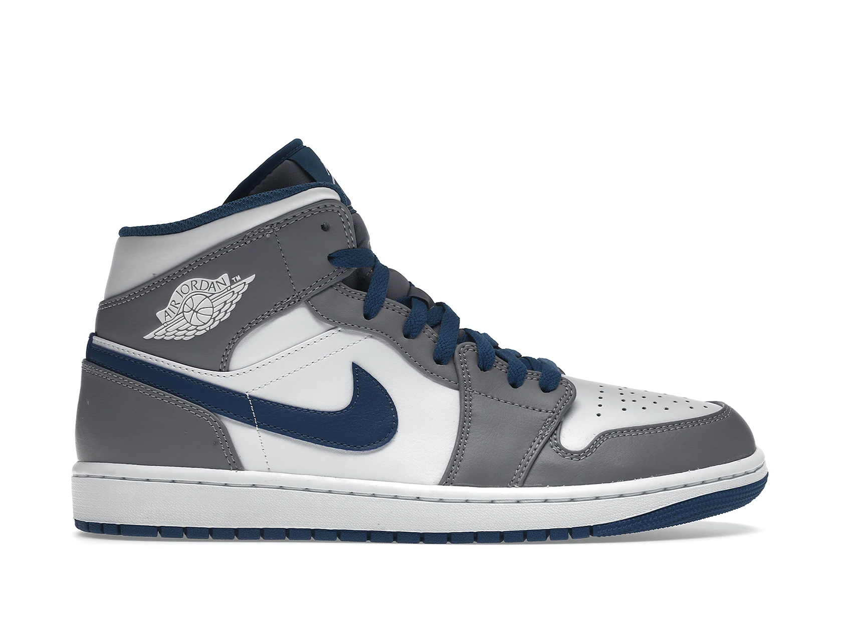Double Boxed  129.99 Nike Air Jordan 1 Mid Cement True Blue Double Boxed