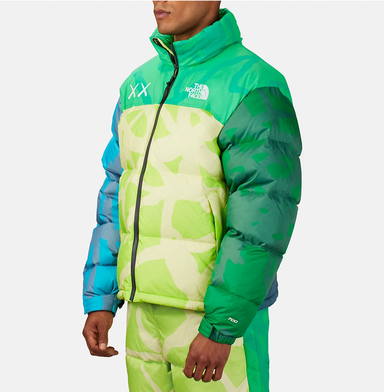 Double Boxed hoodie 474.99 KAWS x The North Face Retro 1996 Nupste Jacket Safety Green Double Boxed