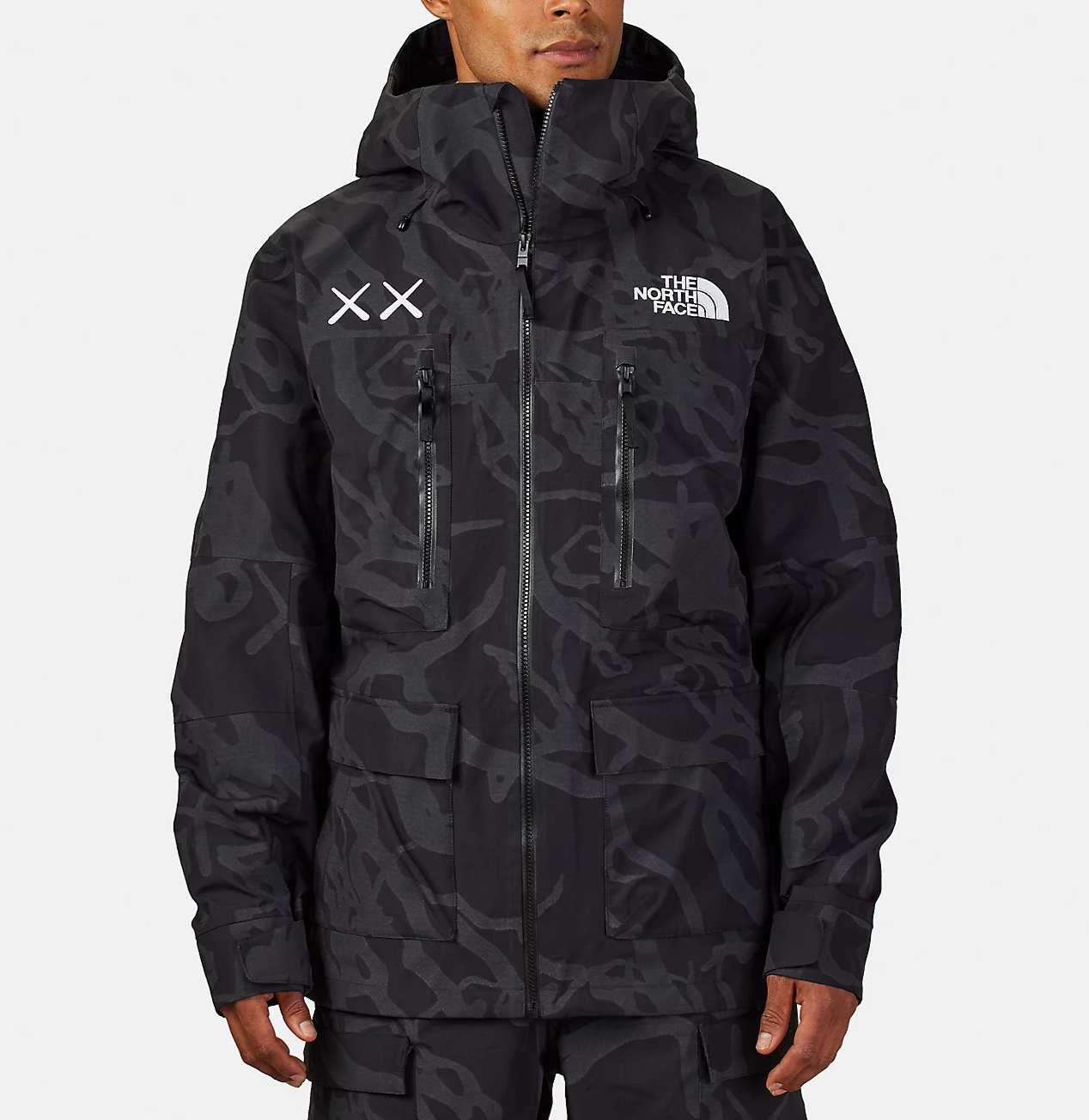 Double Boxed hoodie 599.99 KAWS x The North Face Freeride Jacket Black Dragline Print Double Boxed