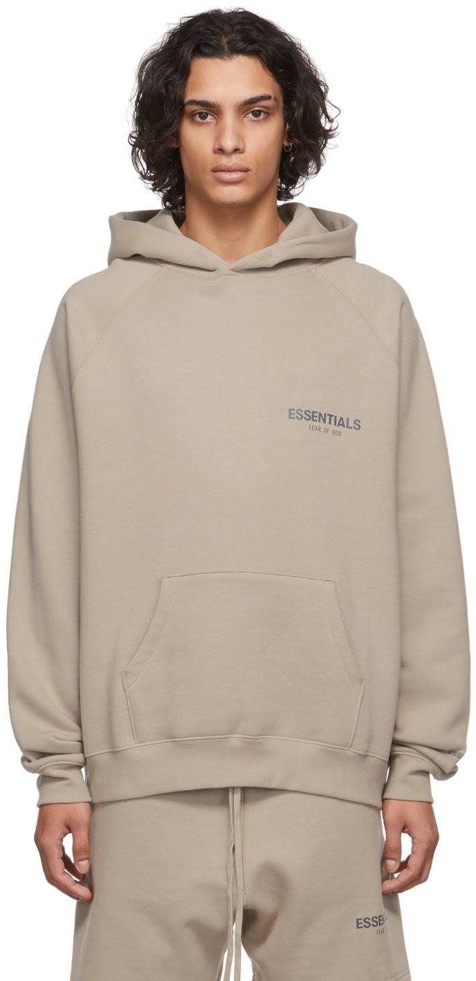 Double Boxed hoodie 159.99 FEAR OF GOD ESSENTIALS CORE PULLOVER HOODIE TAN Double Boxed
