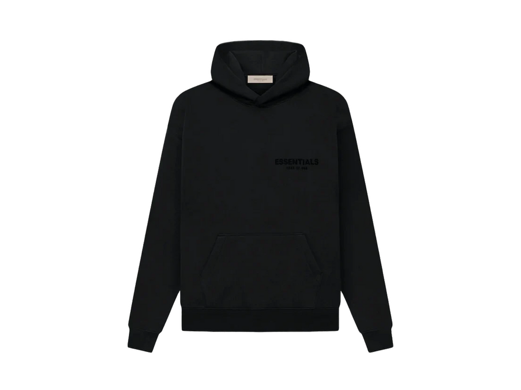 FEAR OF GOD ESSENTIALS HOODIE STRETCH LIMO BLACK SS22 – Double Boxed