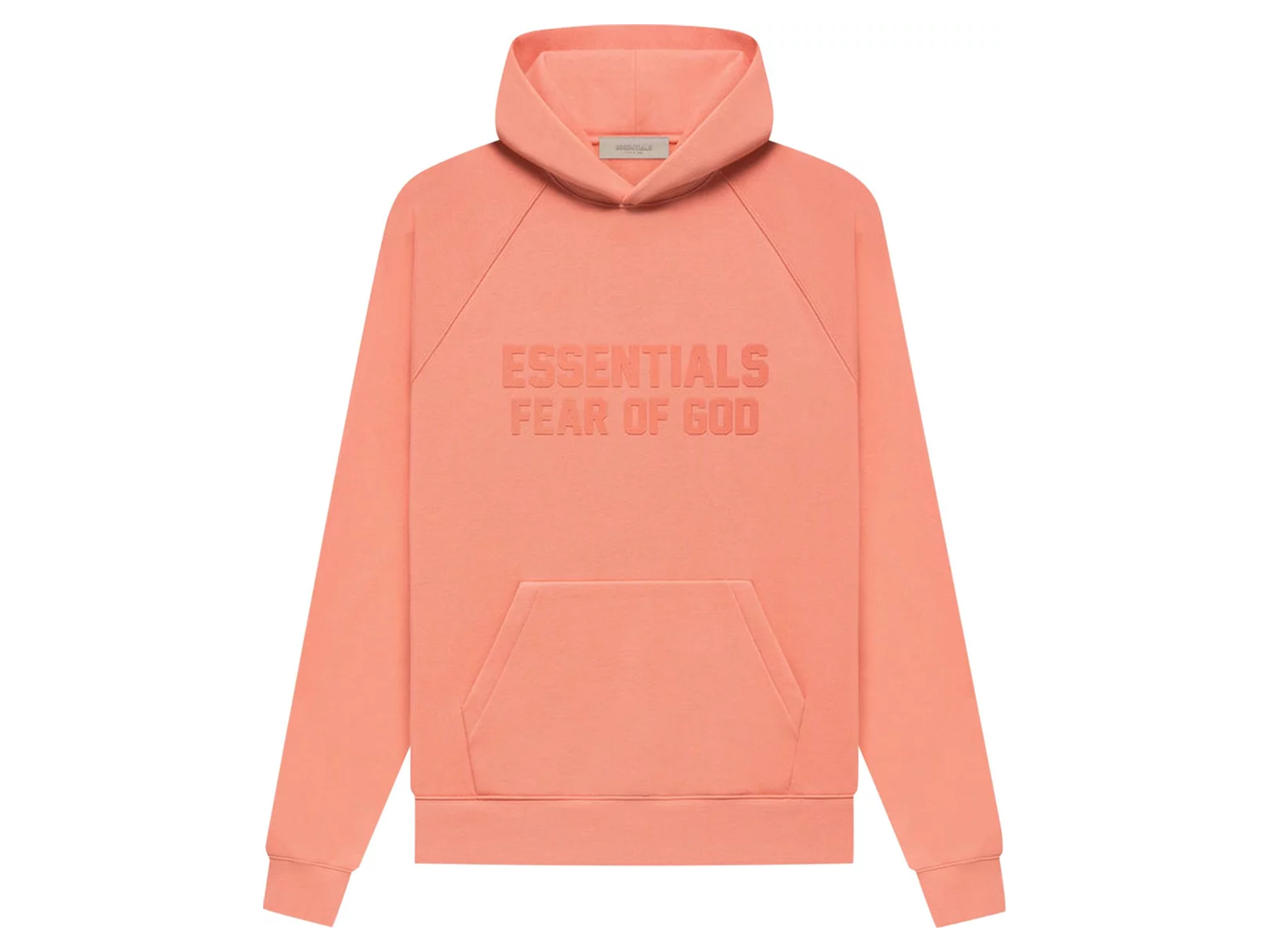 Double Boxed hoodie 169.99 FEAR OF GOD ESSENTIALS SS22 PULLOVER HOODIE CORAL PINK Double Boxed