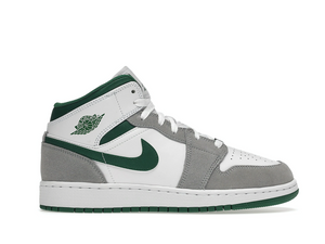 Double Boxed  199.99 Nike Air Jordan 1 Mid Grey Pine Green (GS) Double Boxed