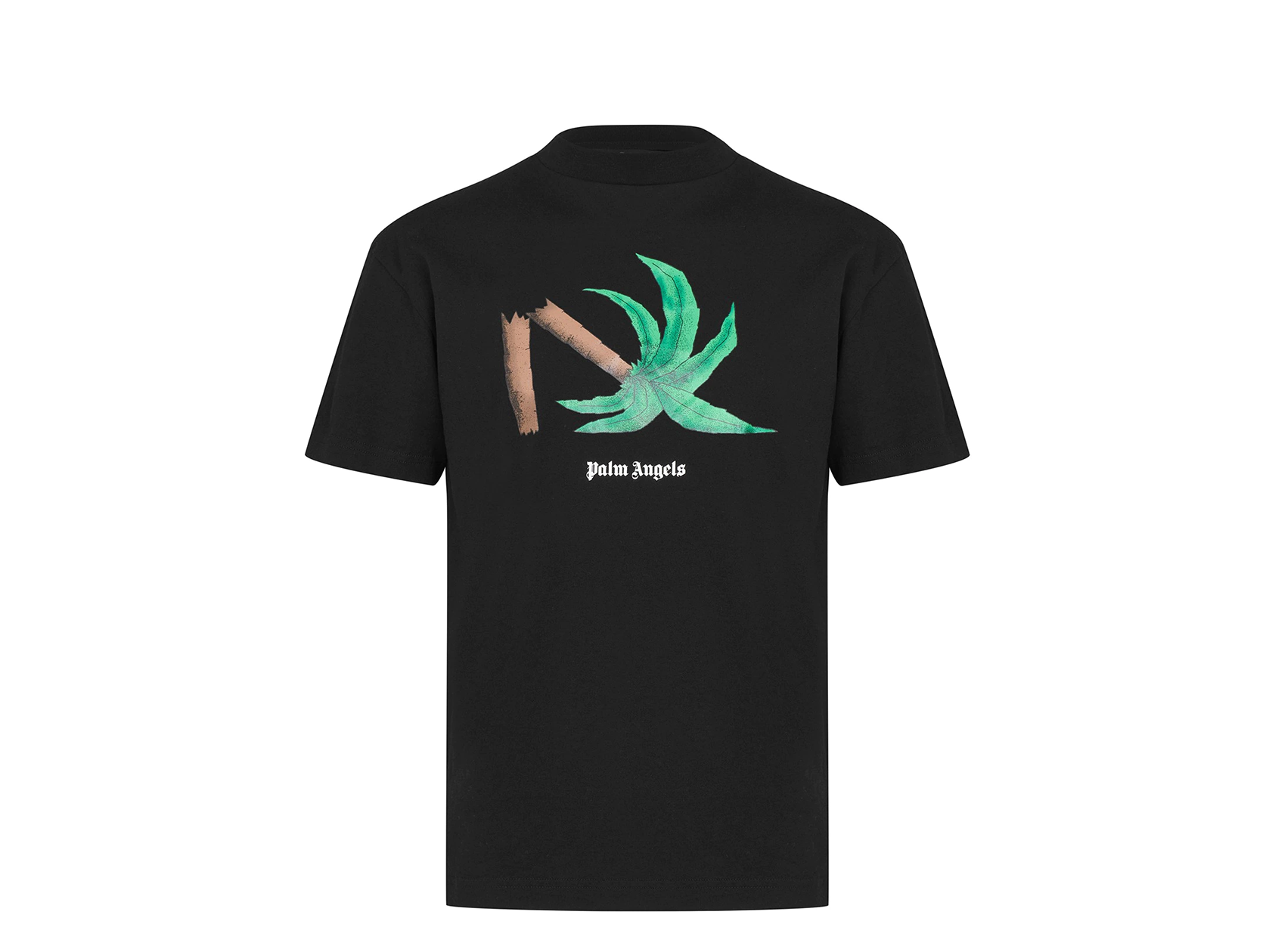 Double Boxed hoodie 244.99 Palm Angels Broken Palm Tree Black T Shirt Double Boxed