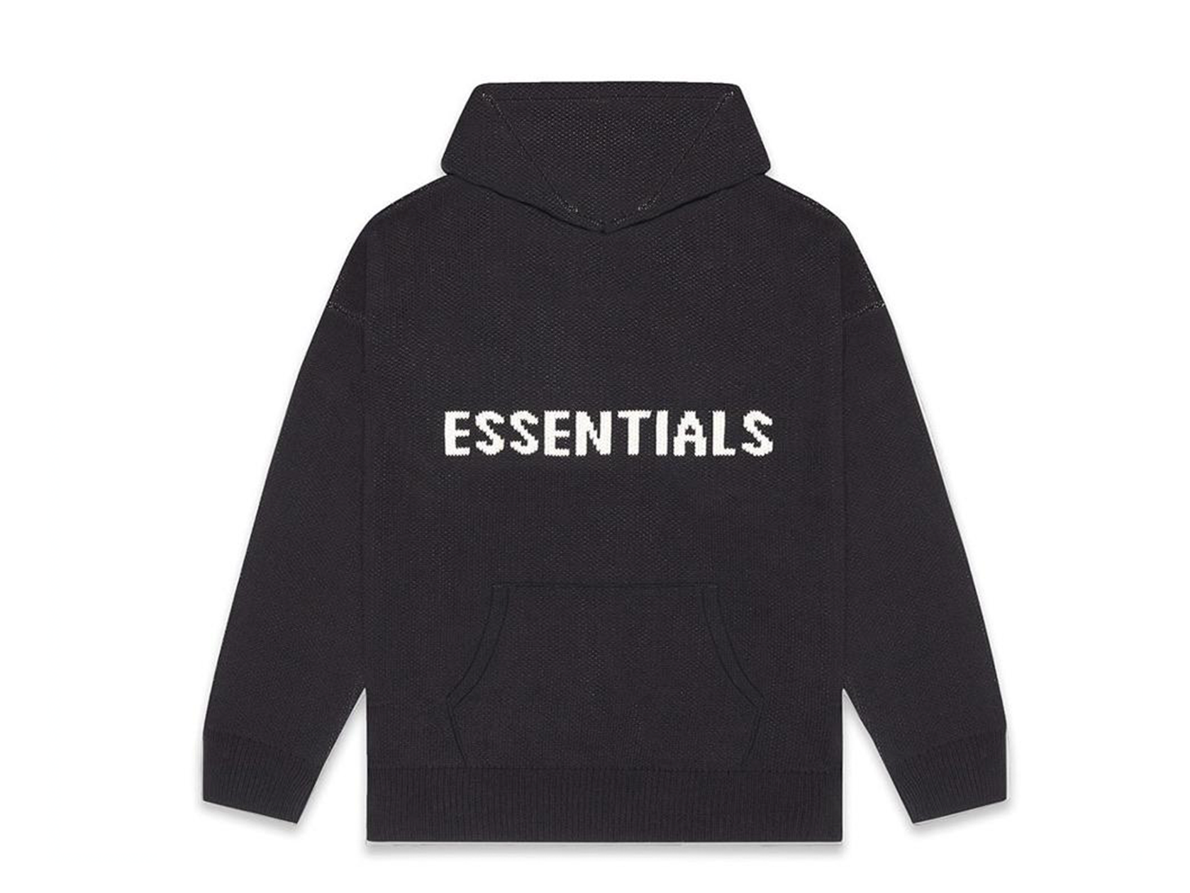 Double Boxed hoodie 299.99 FEAR OF GOD ESSENTIALS PULLOVER KNIT HOODIE BLACK Double Boxed