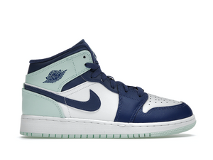 Double Boxed  179.99 Nike Air Jordan 1 Mid Blue Mint (GS) Double Boxed