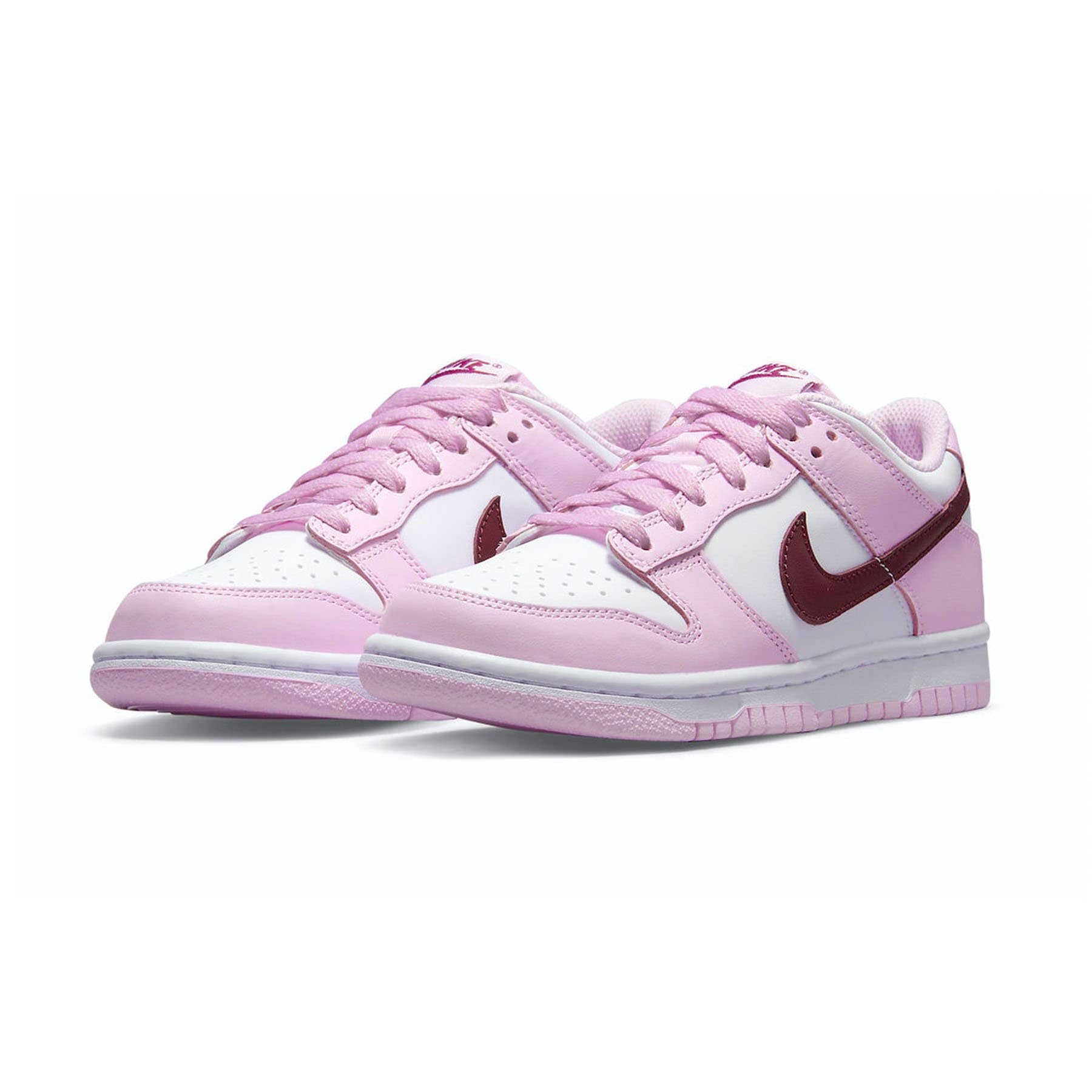Double Boxed  249.99 Nike Dunk Low Pink Foam Red White 'Valentines Day' Double Boxed