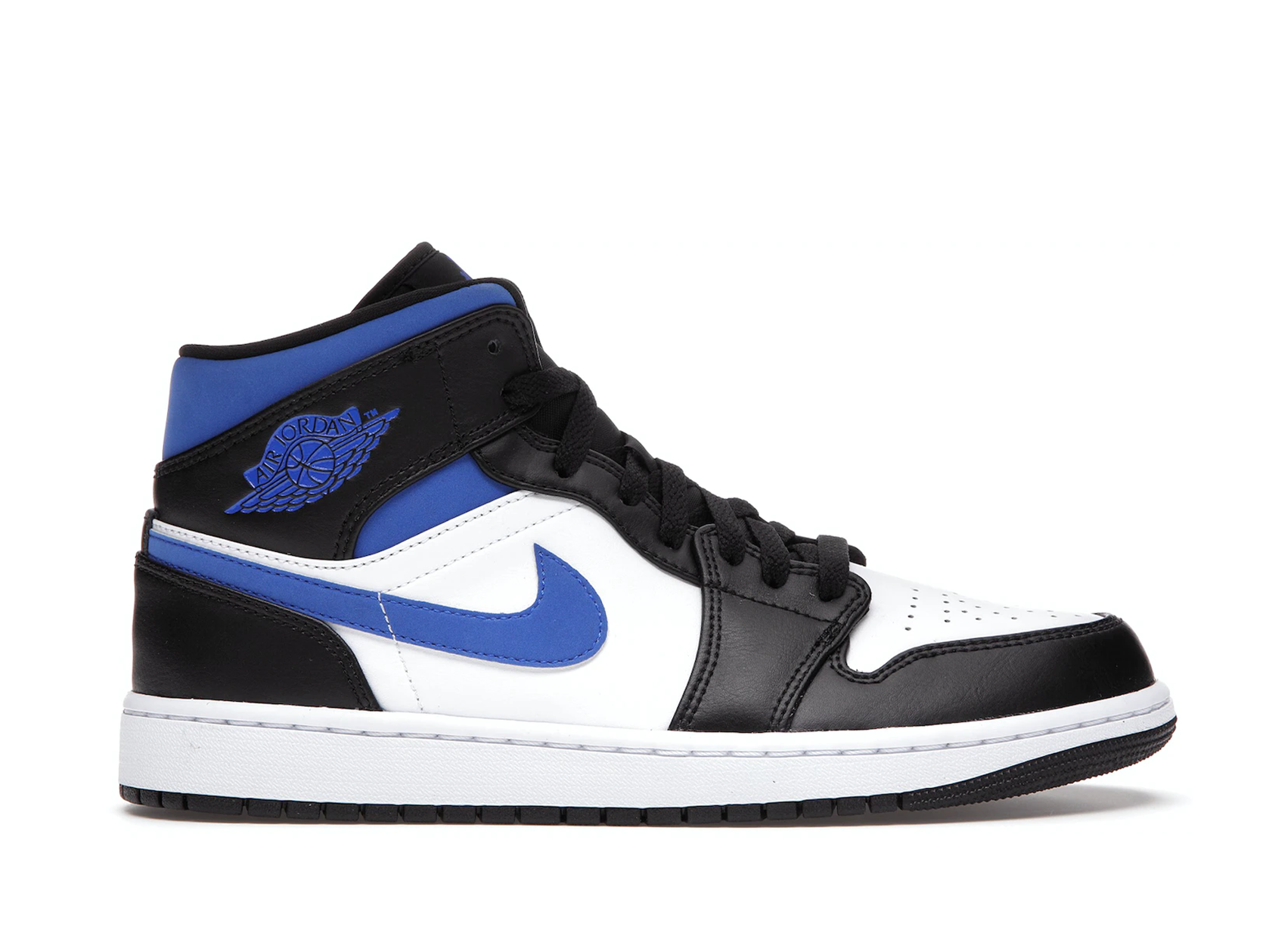 Double Boxed  214.99 Nike Air Jordan 1 Mid White Black Royal Racer Blue Double Boxed