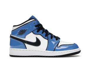 Double Boxed  234.99 Nike Air Jordan 1 Mid Signal Blue (GS) Double Boxed