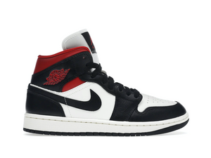 Double Boxed  199.99 Nike Air Jordan 1 Mid Black Sail Gym Red (W) Double Boxed